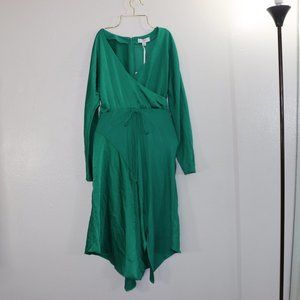 CUSHNIE Emerald Green Wrap Dress